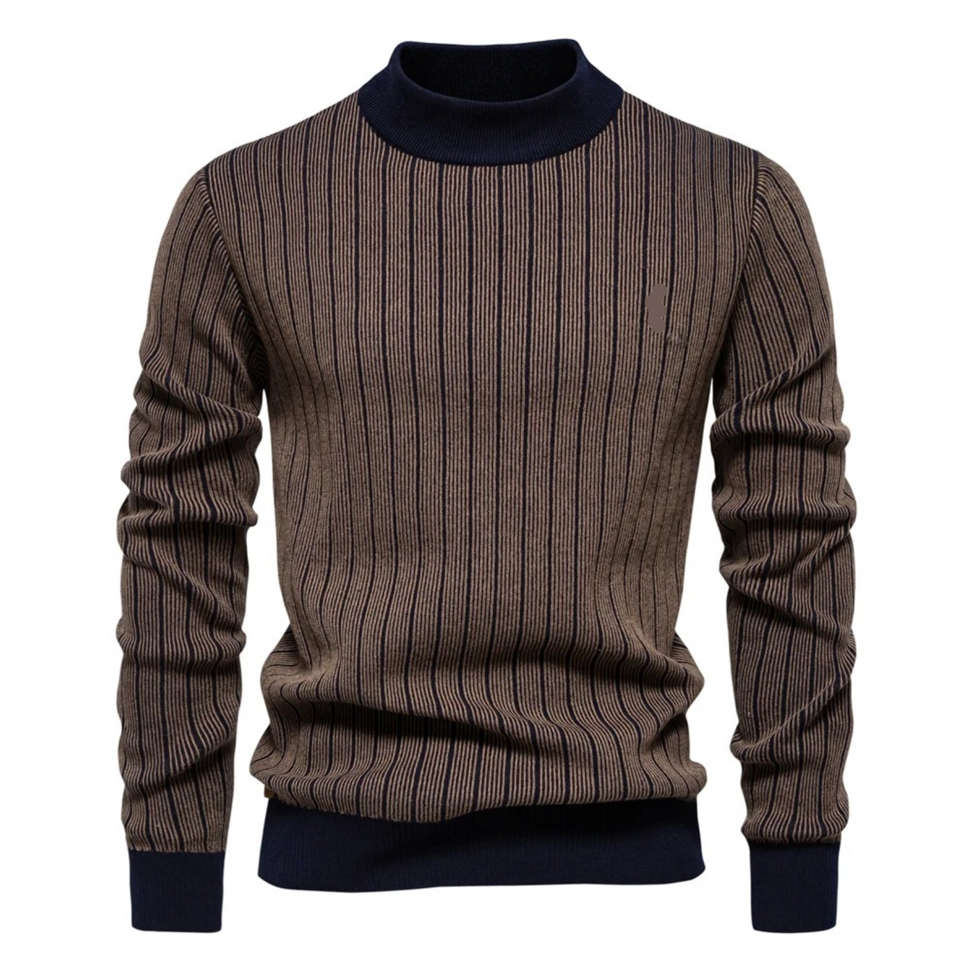 Striped Mock Neck Sweater