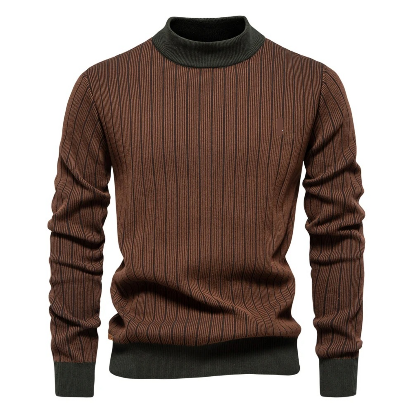 Striped Mock Neck Sweater