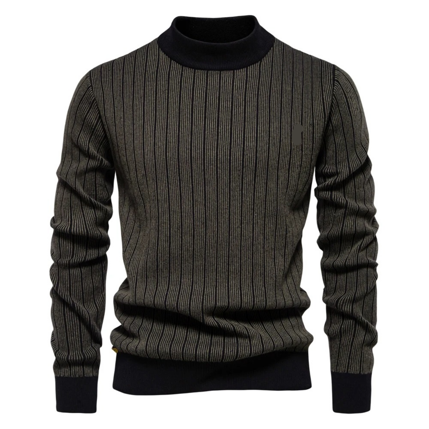 Striped Mock Neck Sweater