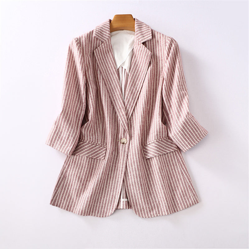 Olivia Klein Wanderlust Striped Blazer