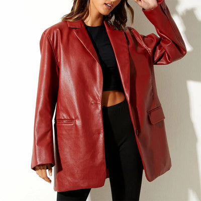 Roxy Faux Leather Blazer